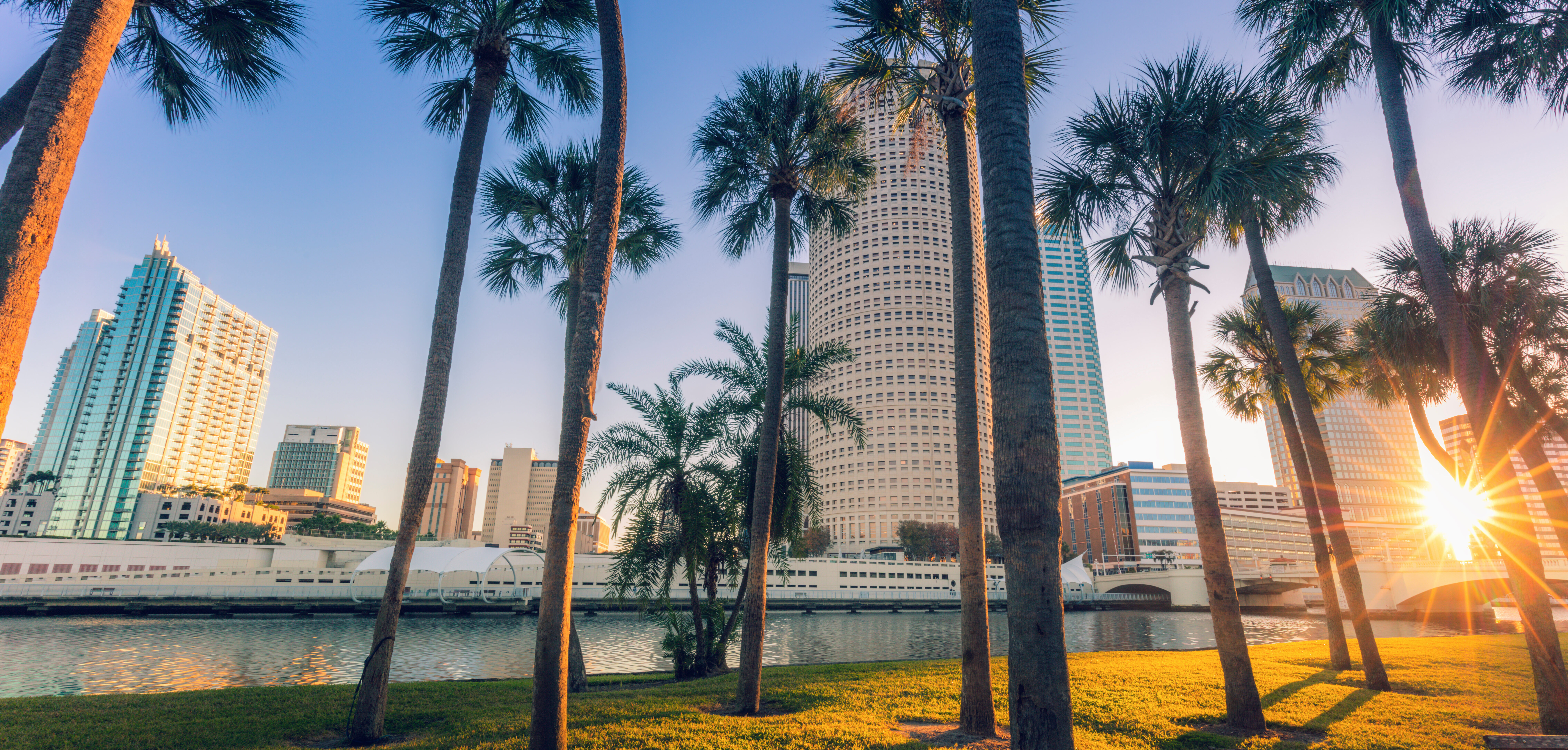 Tampa Skyline, close to The Cove at Rocky Point, where Surveillance Technology installed an 8-channel 4K DVR for surveillance.