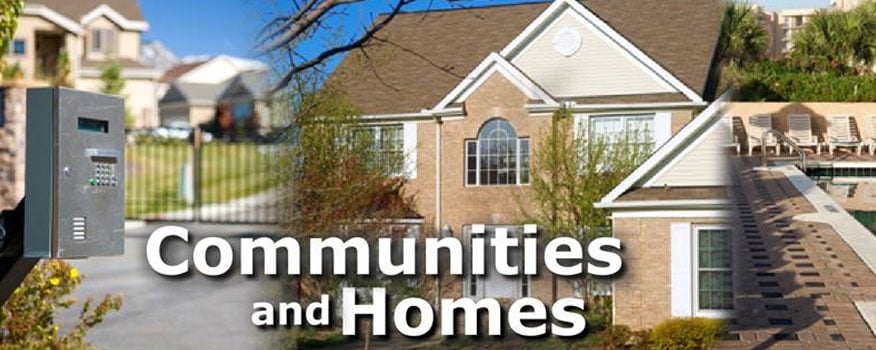 Gated residential neighborhood with a gate access control system installed by the entrance into the community