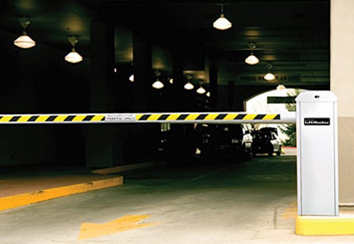 barrier arm used at parking garage entrance