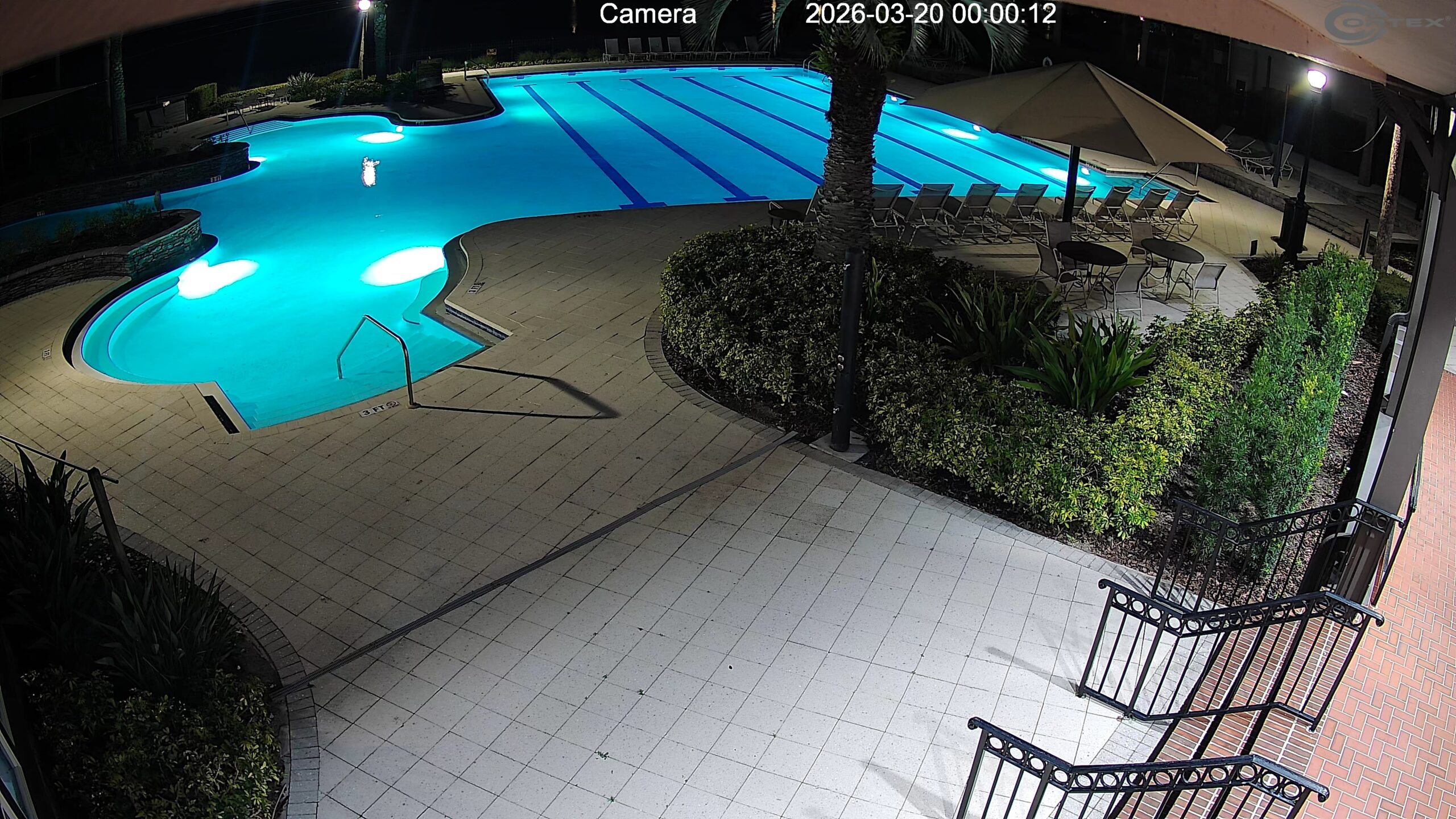 Community Pool Nighttime Security Camera Tampa