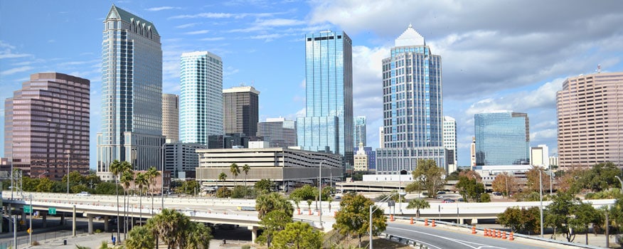 Downtown Tampa city skyline where Surveillance Technology proudly serves